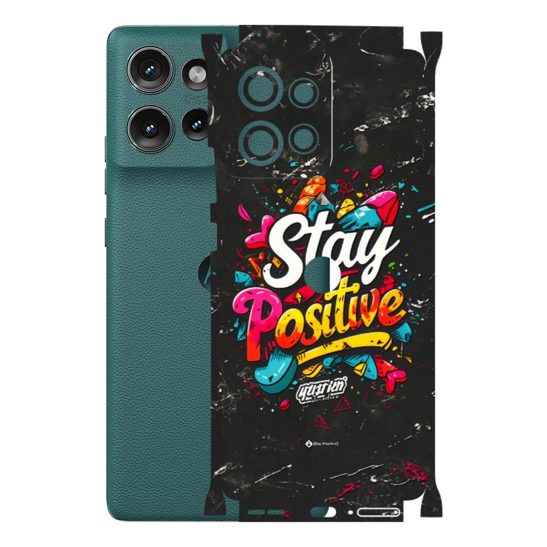 Motorola Phone Skins (All Models) - Stay Positive Black - 3D Embossed Finish (L-31) Motorola Edge 50 (5G)