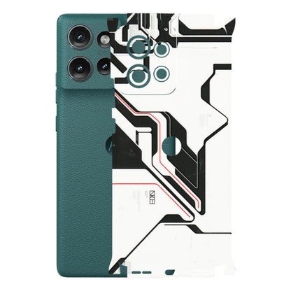 Motorola Phone Skins (All Models) - White Techy Logo - 3D Embossed Finish (L-312) Motorola Edge 50 (5G)