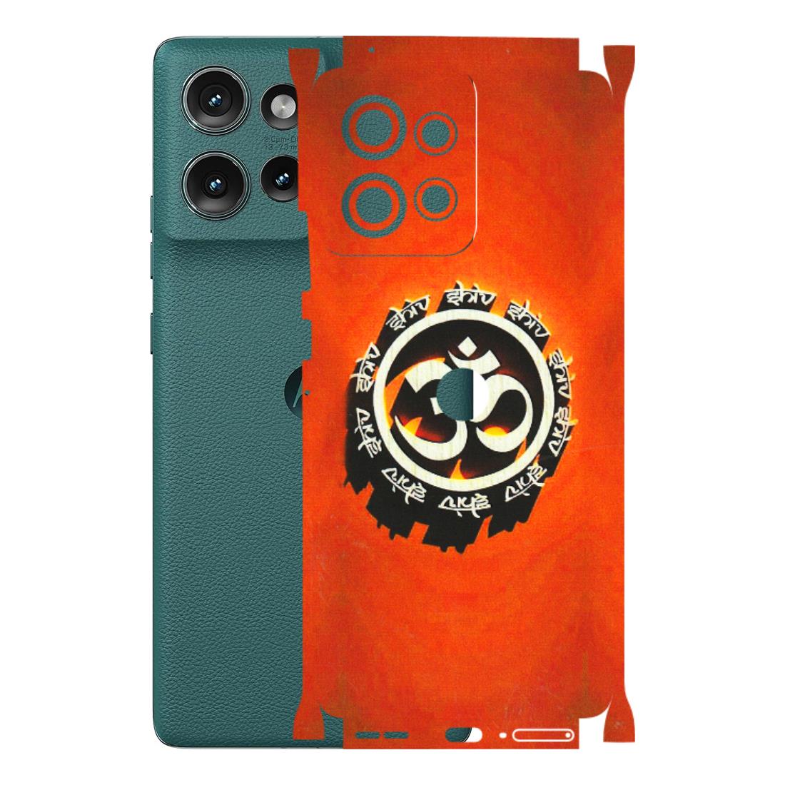 Motorola Phone Skins (All Models) - Aum Shiv Orange - 3D Embossed Finish (L-32) Motorola Edge 50 (5G)