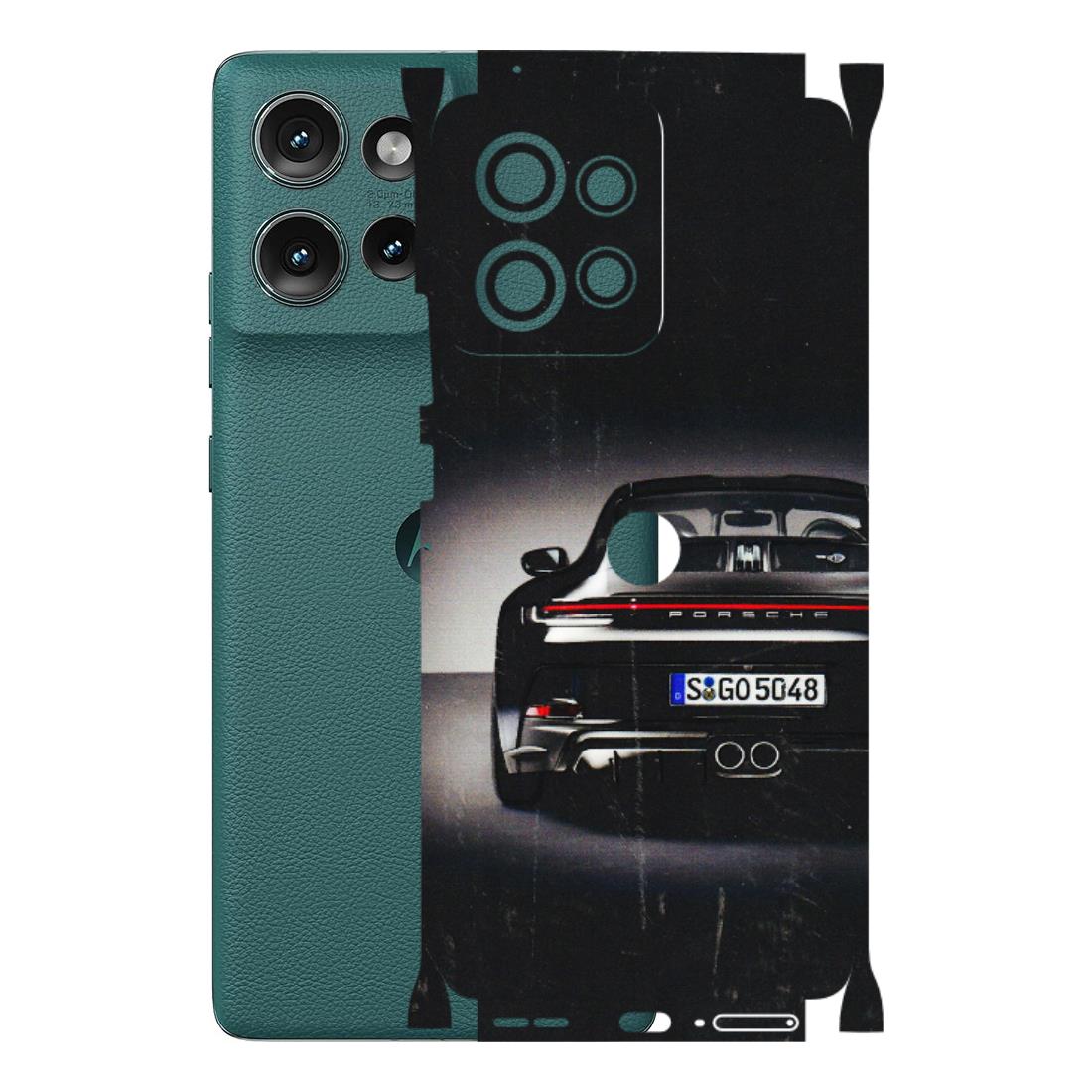 Motorola Phone Skins (All Models) - New Black Porsche GT3 - 3D Embossed Finish (L-327) Motorola Edge 50 (5G)