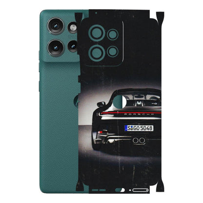 Motorola Phone Skins (All Models) - New Black Porsche GT3 - 3D Embossed Finish (L-327) Motorola Edge 50 (5G)