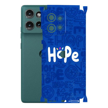 Motorola Phone Skins (All Models) - Hope Doodles Blue - 3D Embossed Finish (L-43) Motorola Edge 50 (5G)