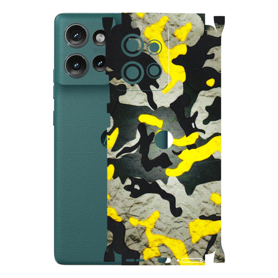 Motorola Phone Skins (All Models) - Yellow Camouflage - 3D Embossed Finish (L-61) Motorola Edge 50 (5G)