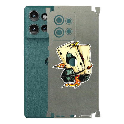 Motorola Phone Skins (All Models) - Grey Cards Of Ace - 3D Embossed Finish (L-77) Motorola Edge 50 (5G)