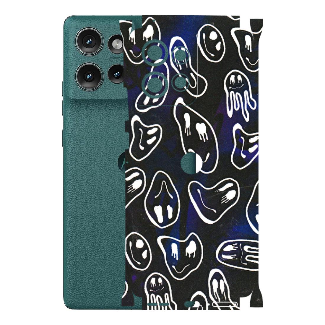 Motorola Phone Skins (All Models) - Distorted Smileys - 3D Embossed Finish (L-92) Motorola Edge 50 (5G)