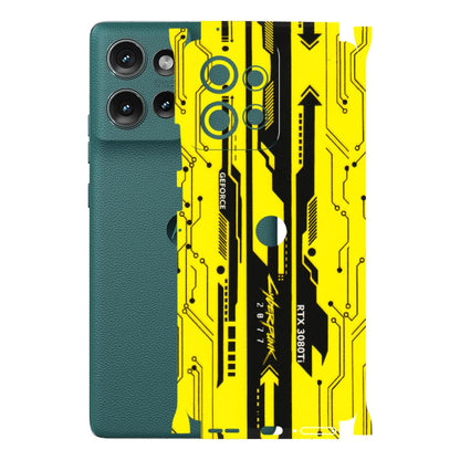 Motorola Phone Skins (All Models) - Yellow Cyberpunk - 3D Embossed Finish (L-93) Motorola Edge 50 (5G)