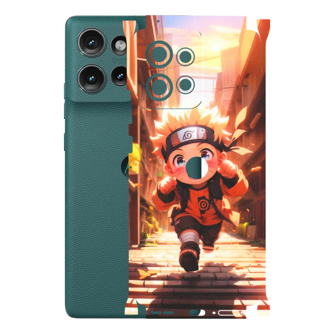 Motorola Phone Skins (All Models) - Naruto Cute Toon Running - Matte Finish (M-04) Motorola Edge 50 (5G)