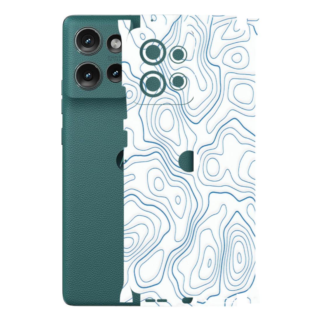 Motorola Phone Skins (All Models) - Blue And White Swirls - Matte Finish (M-139) Motorola Edge 50 (5G)