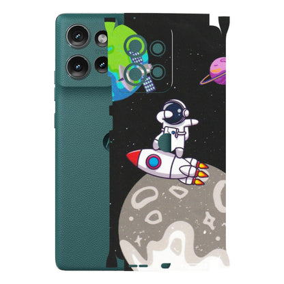Motorola Phone Skins (All Models) - Astronaut Vibing Toon Running - Matte Finish (M-39) Motorola Edge 50 (5G)