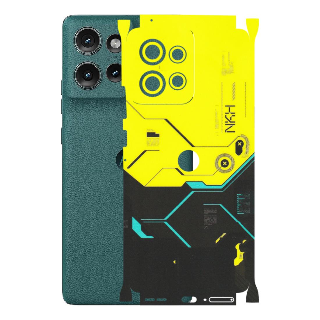Motorola Phone Skins (All Models) - Black Yellow Technica - Matte Finish (M-53) Motorola Edge 50 (5G)