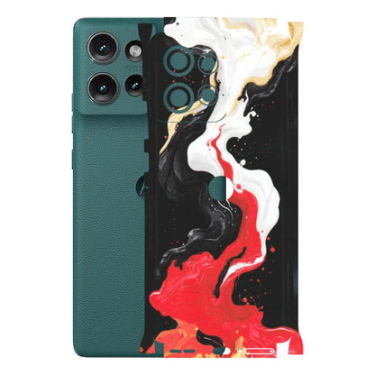 Motorola Phone Skins (All Models) - Black Red White Paint Splash Fusion - Matte Finish (M-56) Motorola Edge 50 (5G)