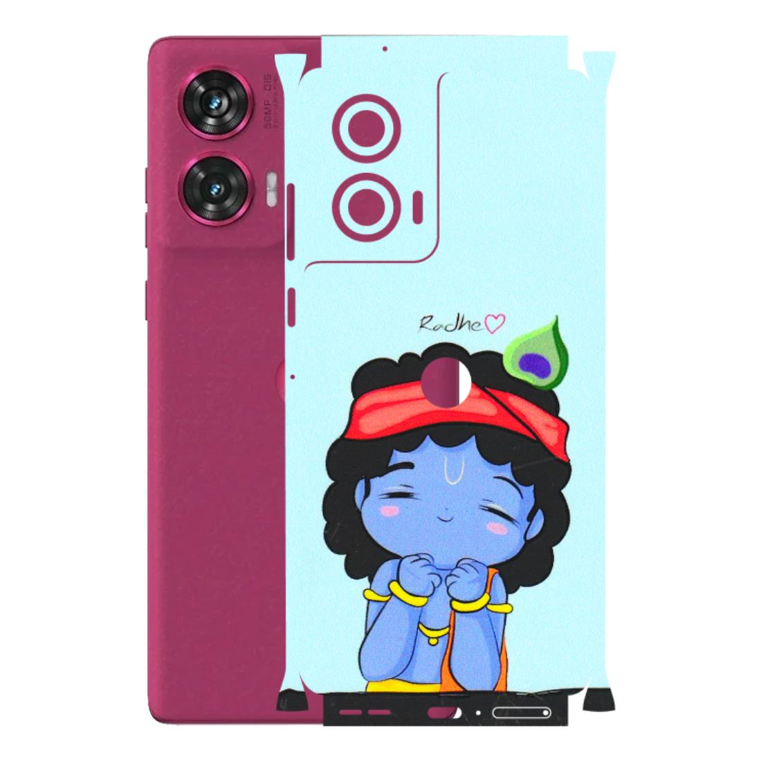 Motorola Phone Skins (All Models) - Radhe Radhe Cute Toon - 3D Embossed Finish (L-05) Motorola Edge 50 Fusion (5G)
