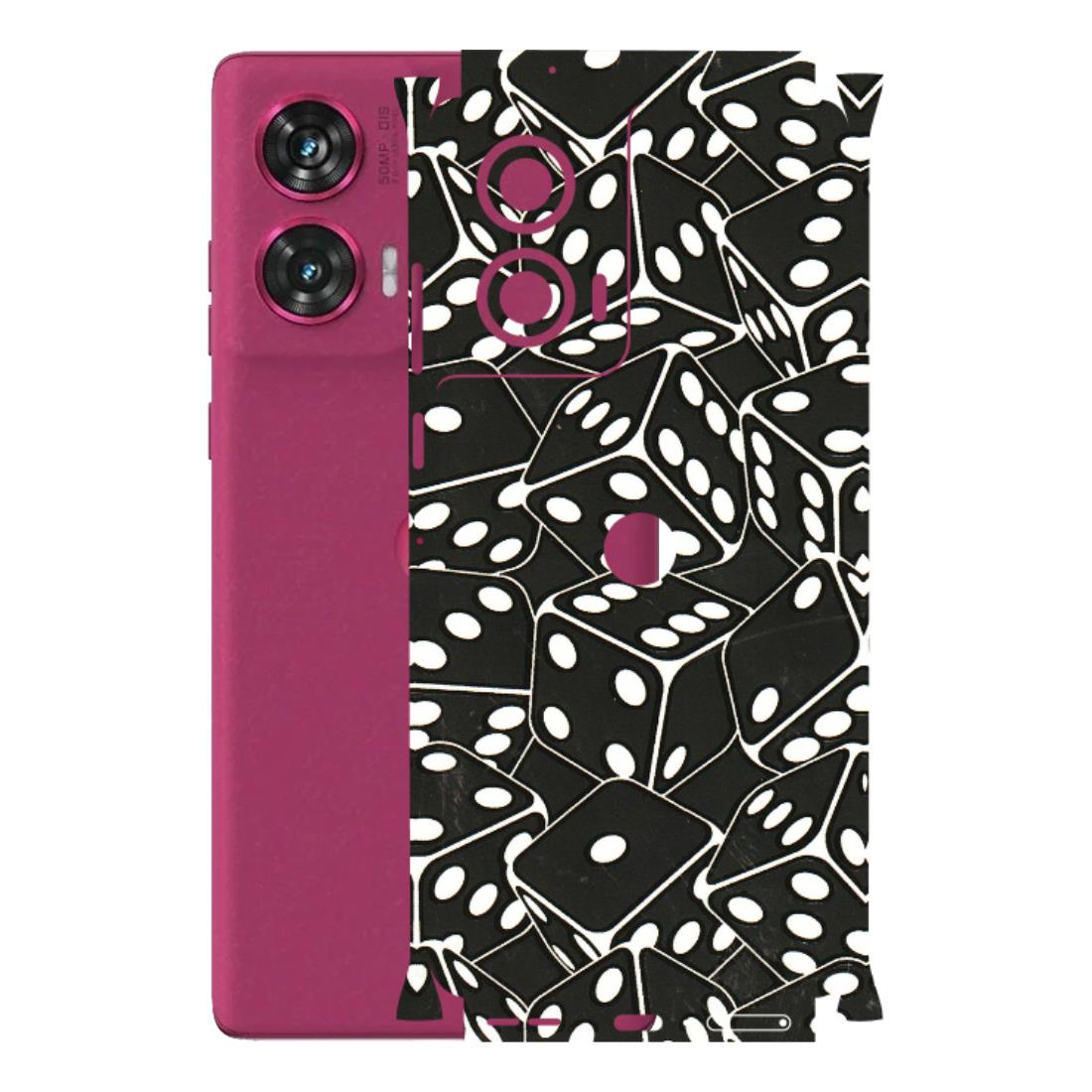 Motorola Phone Skins (All Models) - Big Black Dices - 3D Embossed Finish (L-106) Motorola Edge 50 Fusion (5G)
