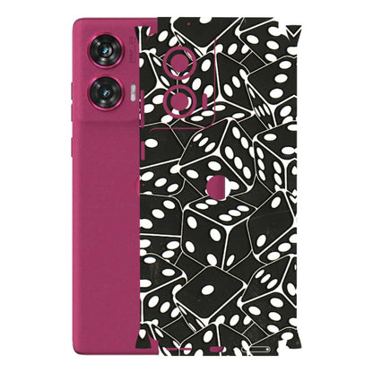 Motorola Phone Skins (All Models) - Big Black Dices - 3D Embossed Finish (L-106) Motorola Edge 50 Fusion (5G)