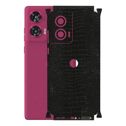 Motorola Phone Skins (All Models) - Snake Leather Black - 3D Embossed Finish (L-107) Motorola Edge 50 Fusion (5G)
