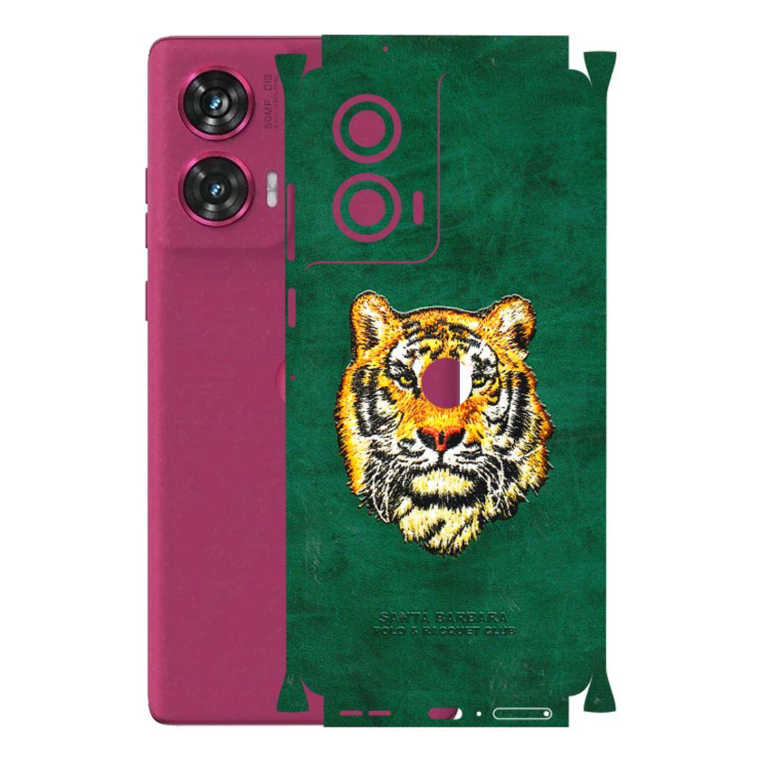 Motorola Phone Skins (All Models) - Leather Feel Tiger - 3D Embossed Finish (L-111) Motorola Edge 50 Fusion (5G)