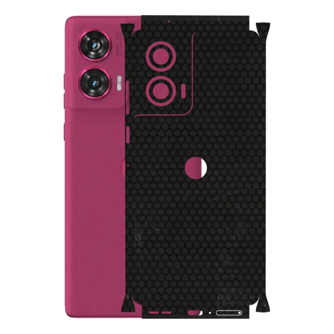 Motorola Phone Skins (All Models) - Black honeycomb - 3D Embossed Finish (L-114) Motorola Edge 50 Fusion (5G)