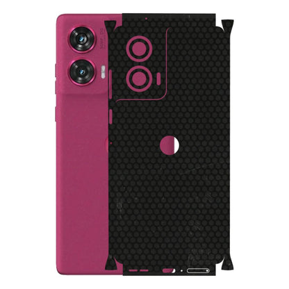 Motorola Phone Skins (All Models) - Black honeycomb - 3D Embossed Finish (L-114) Motorola Edge 50 Fusion (5G)
