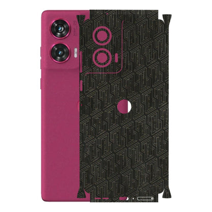 Motorola Phone Skins (All Models) - Black Abstract Pattern - 3D Embossed Finish (L-117) Motorola Edge 50 Fusion (5G)