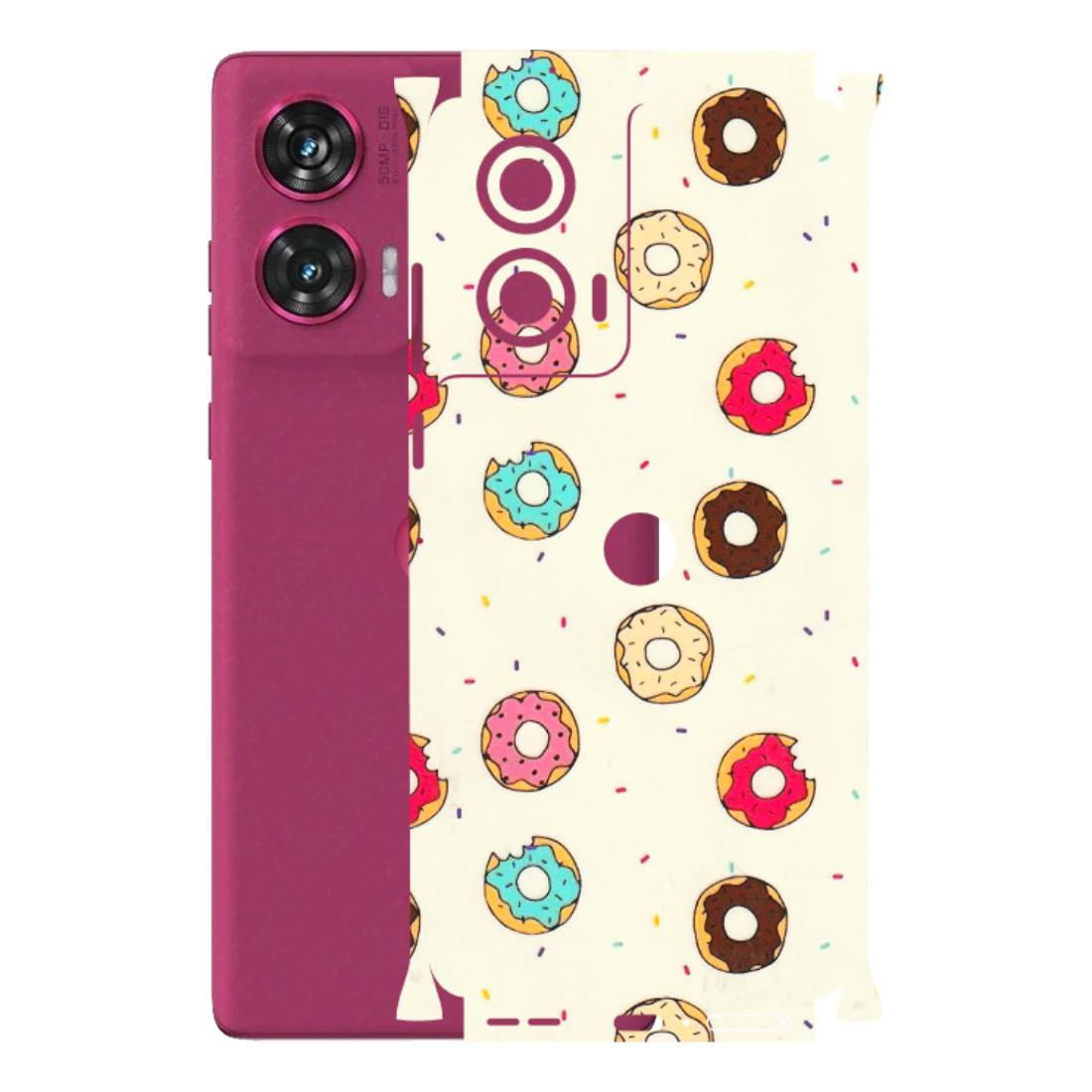 Motorola Phone Skins (All Models) - Mini Donuts Doodle Art - 3D Embossed Finish (L-122) Motorola Edge 50 Fusion (5G)