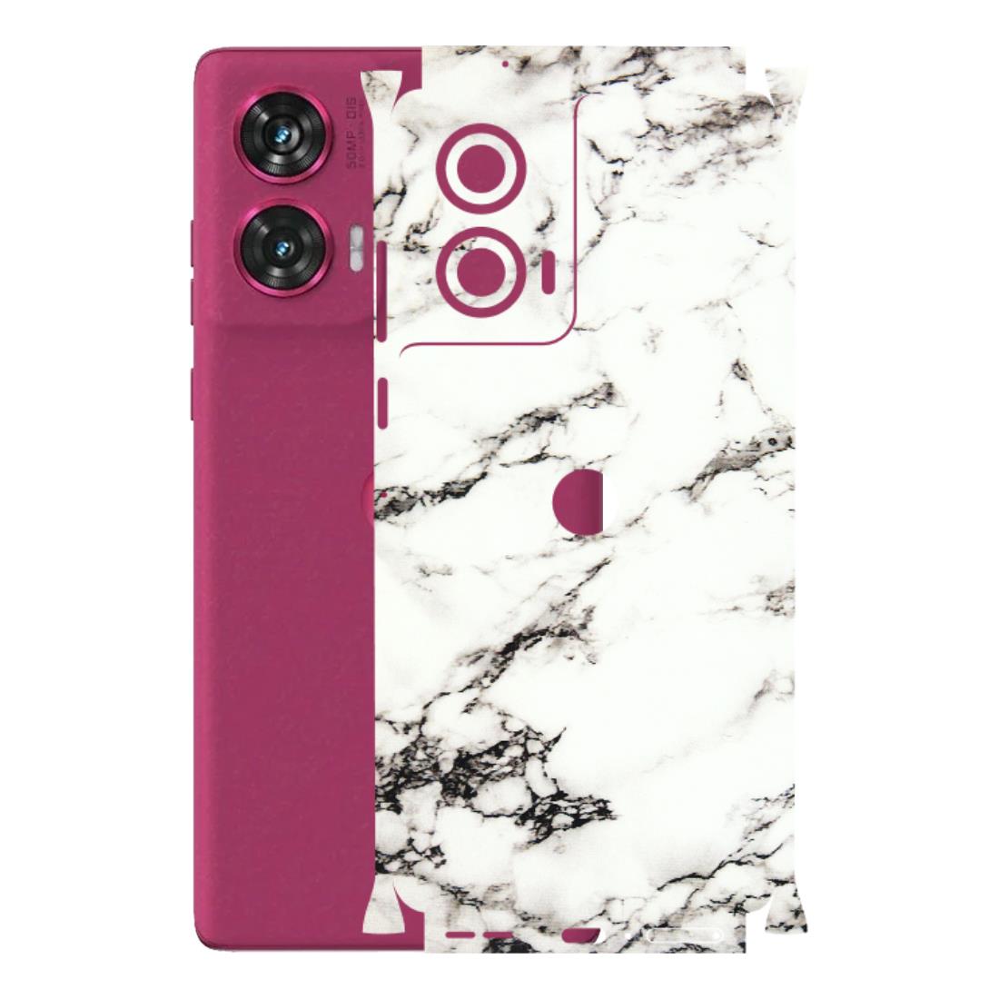 Motorola Phone Skins (All Models) - Black and White Marble Texture - 3D Embossed Finish (L-124) Motorola Edge 50 Fusion (5G)