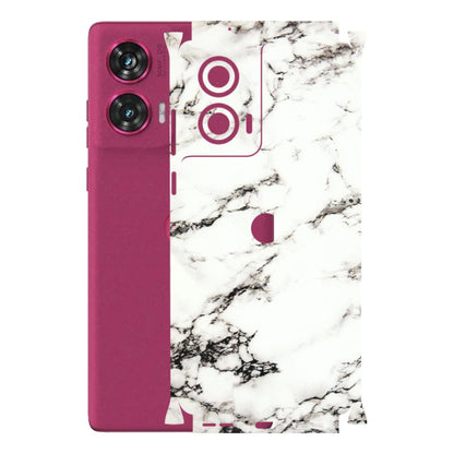 Motorola Phone Skins (All Models) - Black and White Marble Texture - 3D Embossed Finish (L-124) Motorola Edge 50 Fusion (5G)