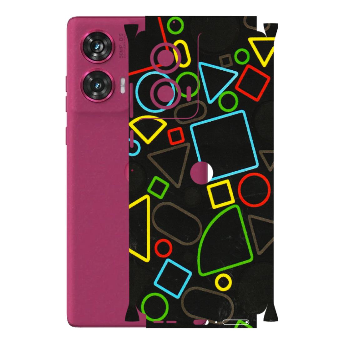 Motorola Phone Skins (All Models) - Black Shapes - 3D Embossed Finish (L-131) Motorola Edge 50 Fusion (5G)