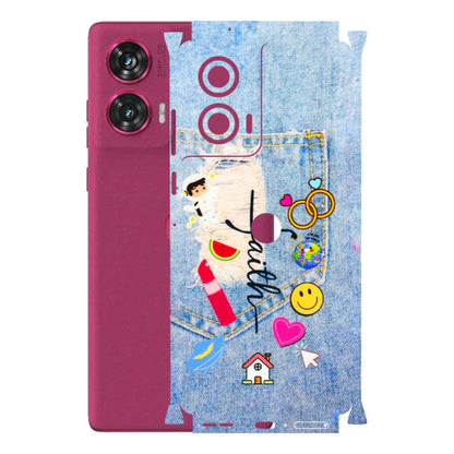 Motorola Phone Skins (All Models) - Denim Jeans Pocket - 3D Embossed Finish (L-134) Motorola Edge 50 Fusion (5G)