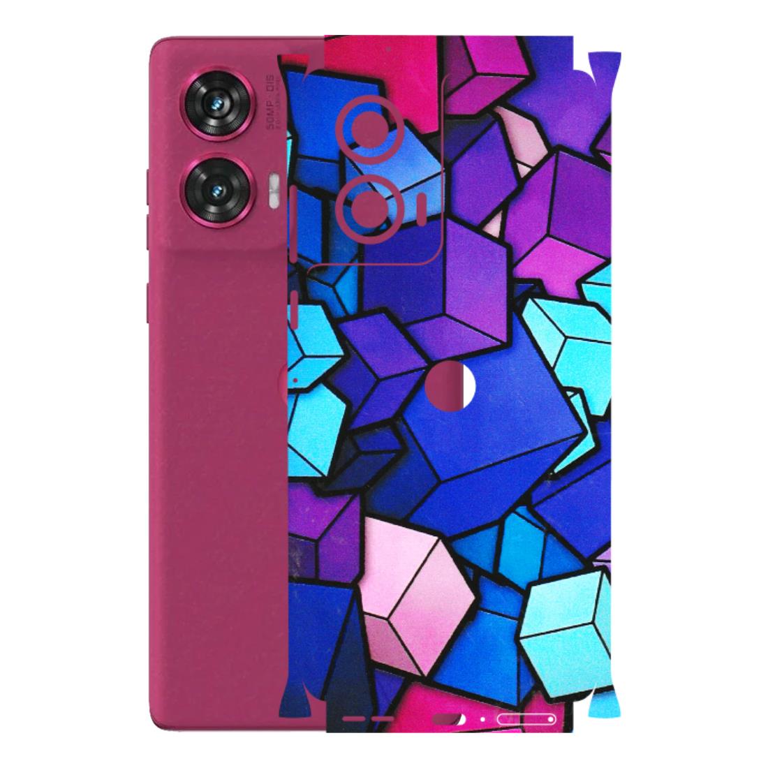 Motorola Phone Skins (All Models) - Cube Doodle - 3D Embossed Finish (L-141) Motorola Edge 50 Fusion (5G)