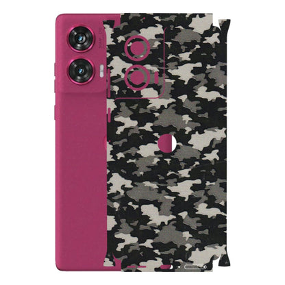 Motorola Phone Skins (All Models) - Black/Grey Camoflaunge - 3D Embossed Finish (L-142) Motorola Edge 50 Fusion (5G)