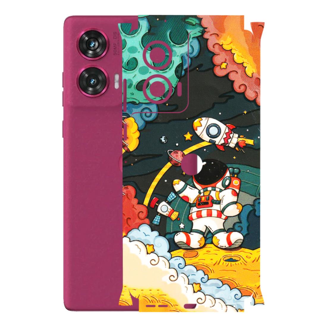 Motorola Phone Skins (All Models) - Astronauts & Spaceship - 3D Embossed Finish (L-145) Motorola Edge 50 Fusion (5G)
