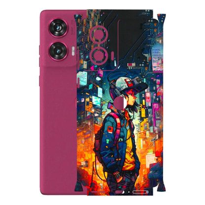 Motorola Phone Skins (All Models) - Street Anime Guy - 3D Embossed Finish (L-158) Motorola Edge 50 Fusion (5G)