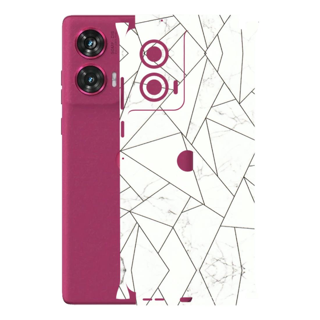 Motorola Phone Skins (All Models) - Luxury White Marble Effect - 3D Embossed Finish (L-168) Motorola Edge 50 Fusion (5G)