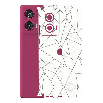 Motorola Phone Skins (All Models) - Luxury White Marble Effect - 3D Embossed Finish (L-168) Motorola Edge 50 Fusion (5G)
