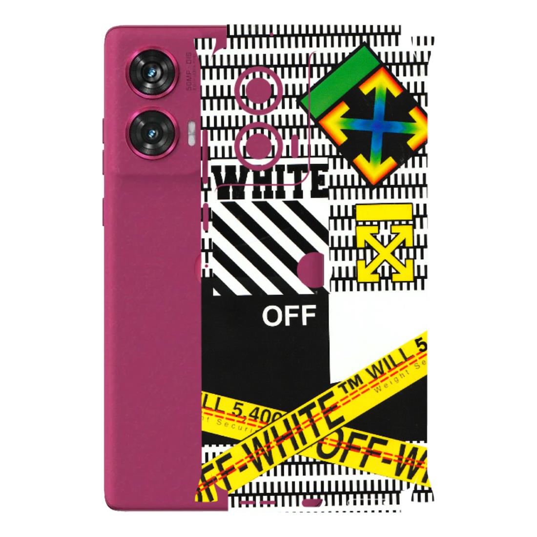 Motorola Phone Skins (All Models) - White Off Abstract - 3D Embossed Finish (L-172) Motorola Edge 50 Fusion (5G)
