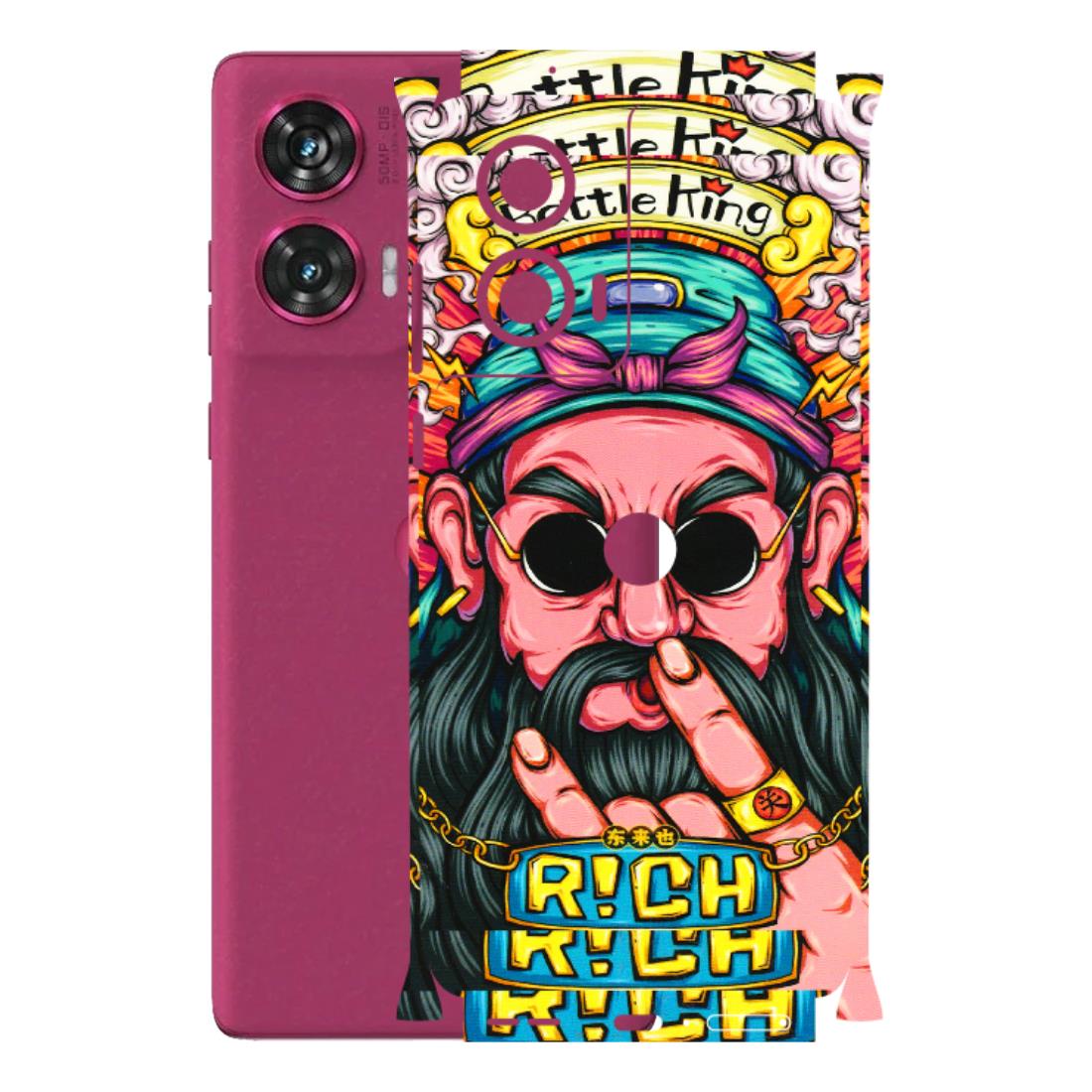 Motorola Phone Skins (All Models) - Battle King Dude Face - 3D Embossed Finish (L-178) Motorola Edge 50 Fusion (5G)