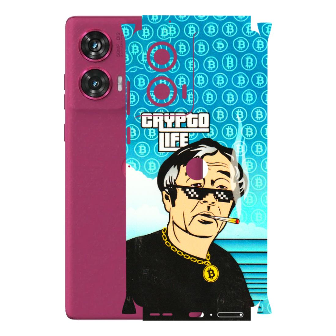 Motorola Phone Skins (All Models) - Crypto Thug Life - 3D Embossed Finish (L-179) Motorola Edge 50 Fusion (5G)