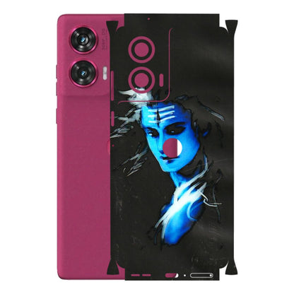 Motorola Phone Skins (All Models) - Har Har Mahadev Blue/Black - 3D Embossed Finish (L-185) Motorola Edge 50 Fusion (5G)