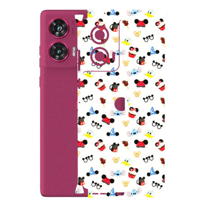 Motorola Phone Skins (All Models) - Minnie Mouse & Donald Doodles s - 3D Embossed Finish (L-194) Motorola Edge 50 Fusion (5G)