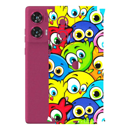 Motorola Phone Skins (All Models) - Cute Fluffy Birds - 3D Embossed Finish (L-213) Motorola Edge 50 Fusion (5G)