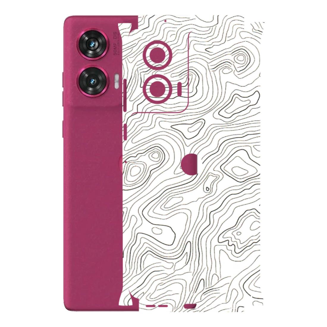 Motorola Phone Skins (All Models) - White Black Swirls - 3D Embossed Finish (L-219) Motorola Edge 50 Fusion (5G)