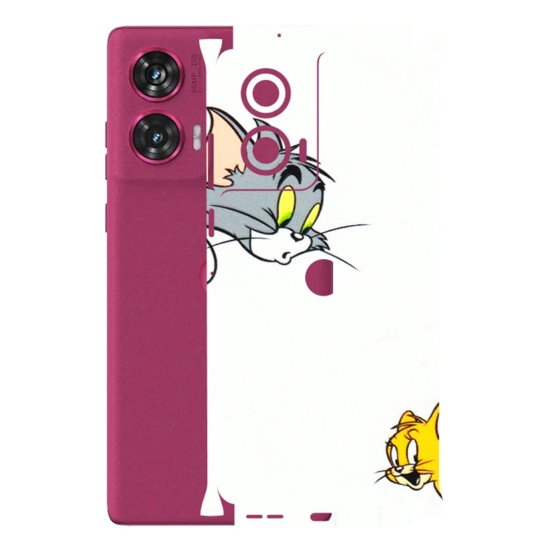 Motorola Phone Skins (All Models) - Cute Tom And Jerry - 3D Embossed Finish (L-220) Motorola Edge 50 Fusion (5G)