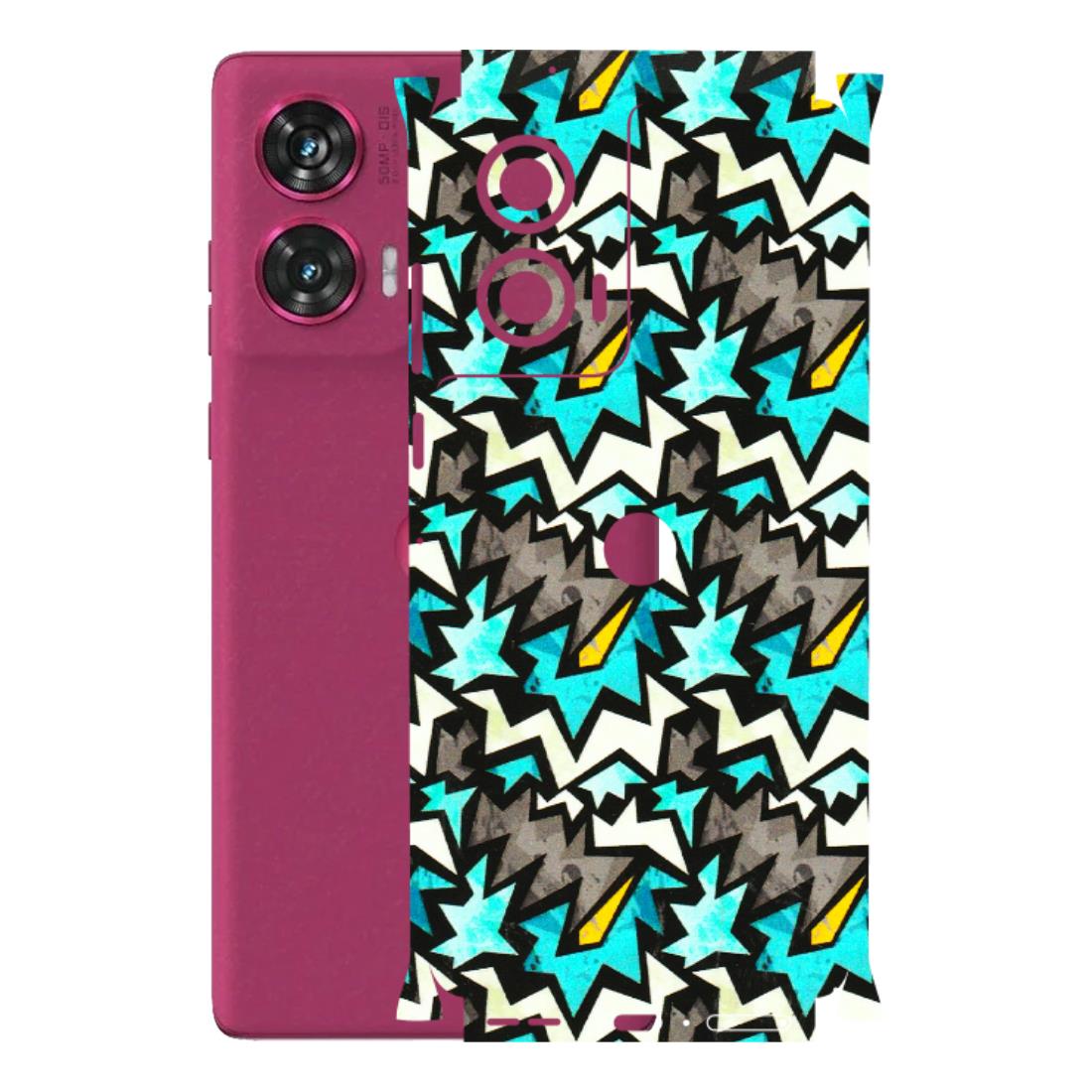 Motorola Phone Skins (All Models) - Funky Zig Zag - 3D Embossed Finish (L-223) Motorola Edge 50 Fusion (5G)