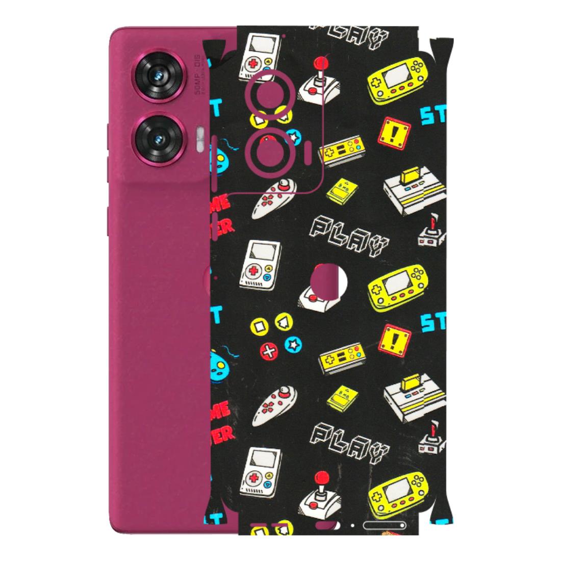 Motorola Phone Skins (All Models) - Gaming Doodles - 3D Embossed Finish (L-224) Motorola Edge 50 Fusion (5G)
