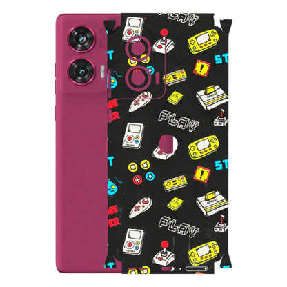 Motorola Phone Skins (All Models) - Gaming Doodles - 3D Embossed Finish (L-224) Motorola Edge 50 Fusion (5G)