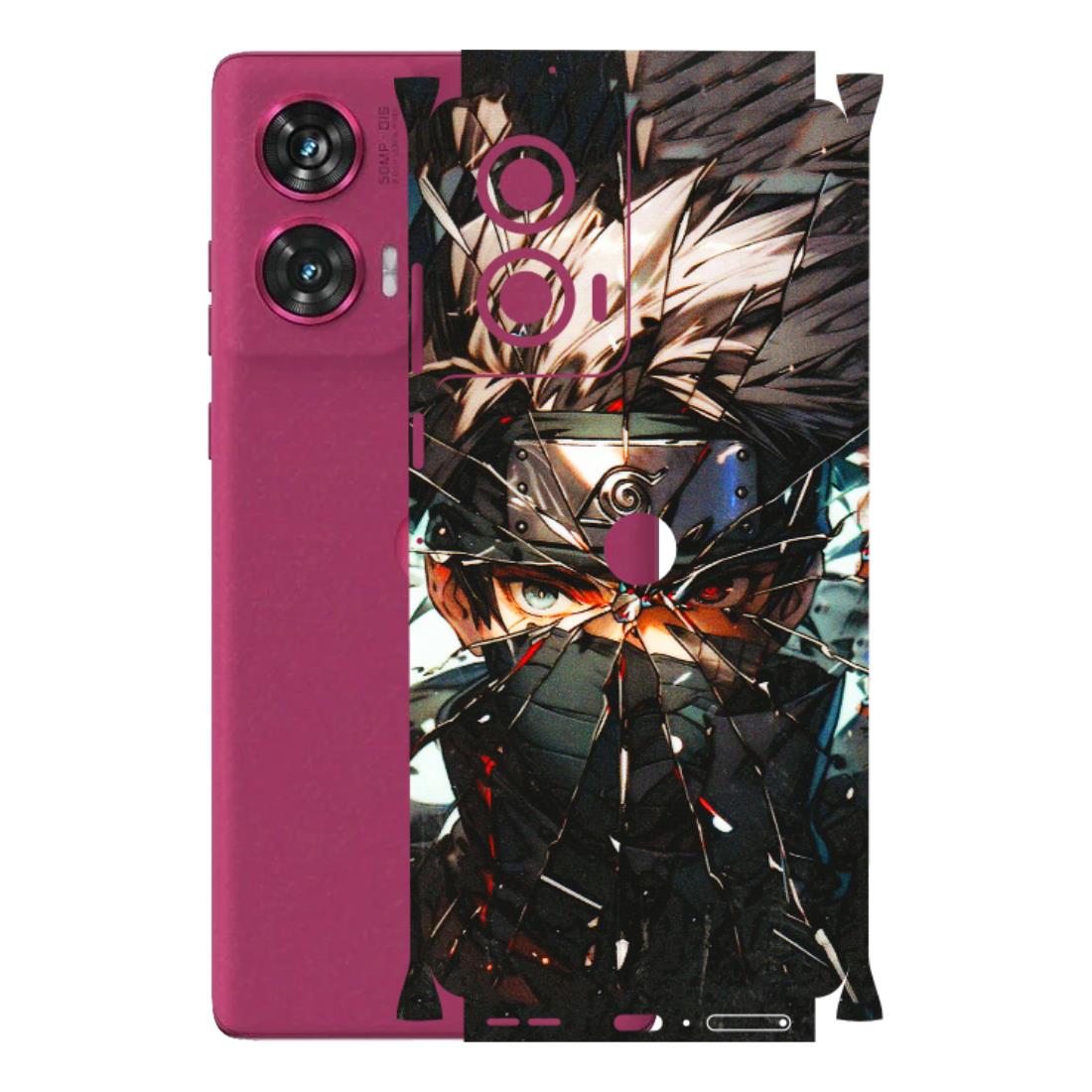 Motorola Phone Skins (All Models) - Kakashi Shattered Glass Effect - 3D Embossed Finish (L-237) Motorola Edge 50 Fusion (5G)