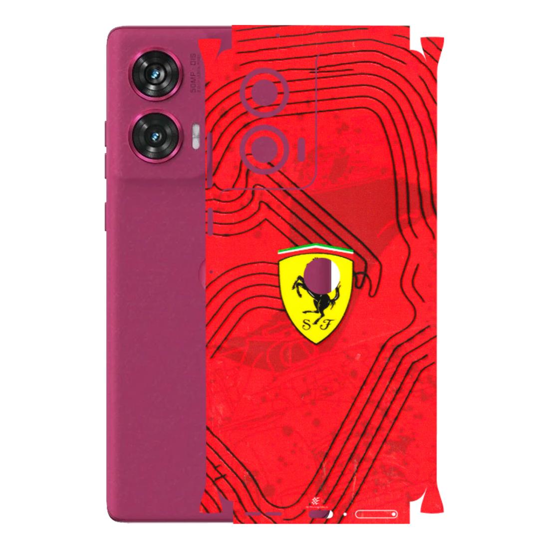 Motorola Phone Skins (All Models) - Red Ferrari Logo Stylish - 3D Embossed Finish (L-238) Motorola Edge 50 Fusion (5G)