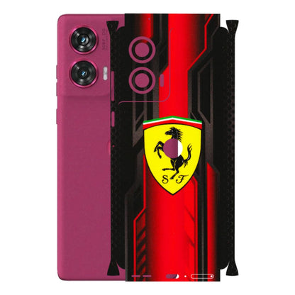 Motorola Phone Skins (All Models) - Black Ferrari Logo - 3D Embossed Finish (L-253) Motorola Edge 50 Fusion (5G)