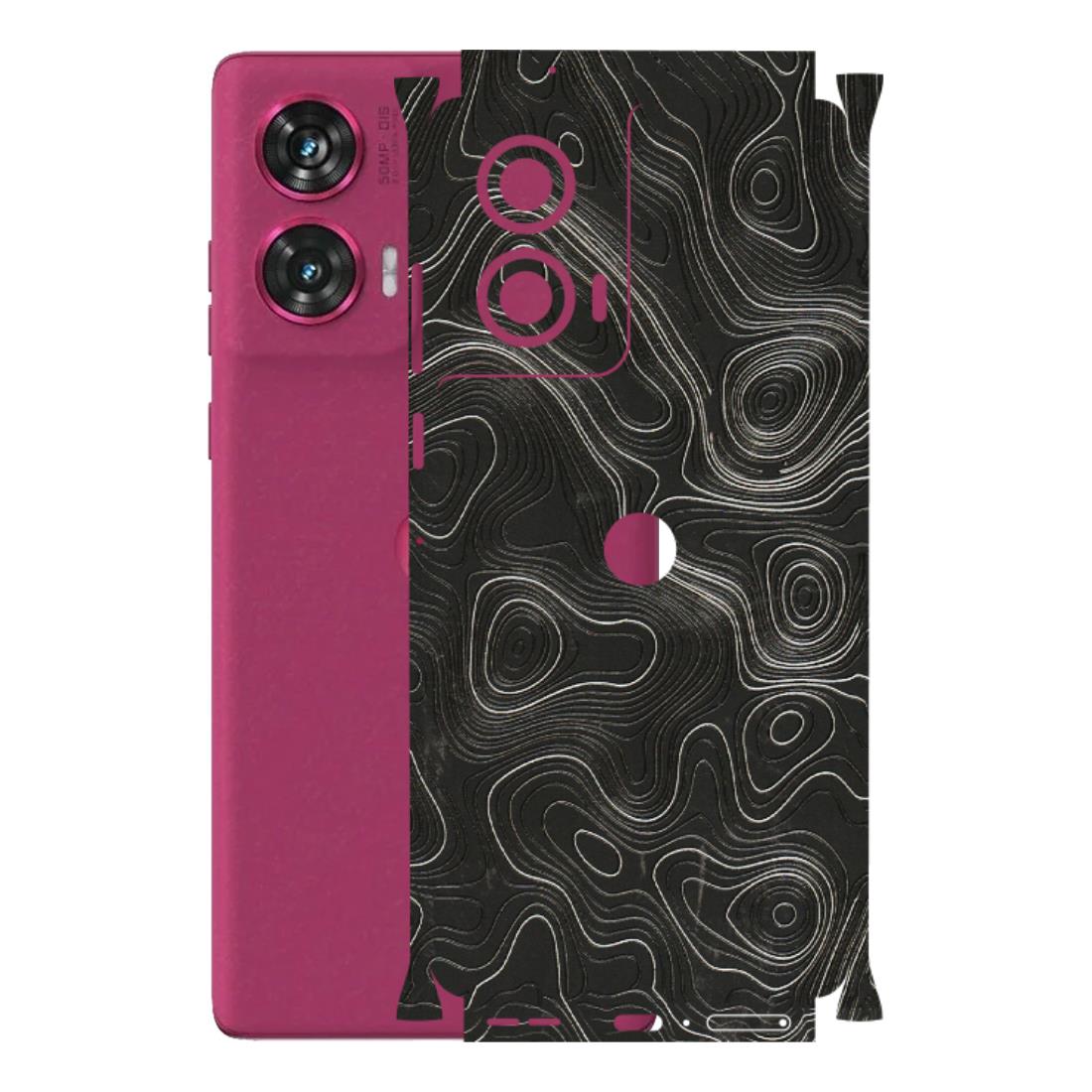 Motorola Phone Skins (All Models) - Abstract White Line Map - 3D Embossed Finish (L-269) Motorola Edge 50 Fusion (5G)