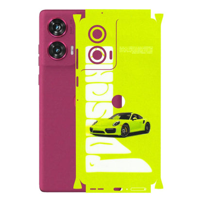 Motorola Phone Skins (All Models) - Lime Green Porche - 3D Embossed Finish (L-30) Motorola Edge 50 Fusion (5G)